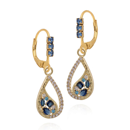 Surgical Steel Blue Saratoga Teardrop Earring - HK Jewels