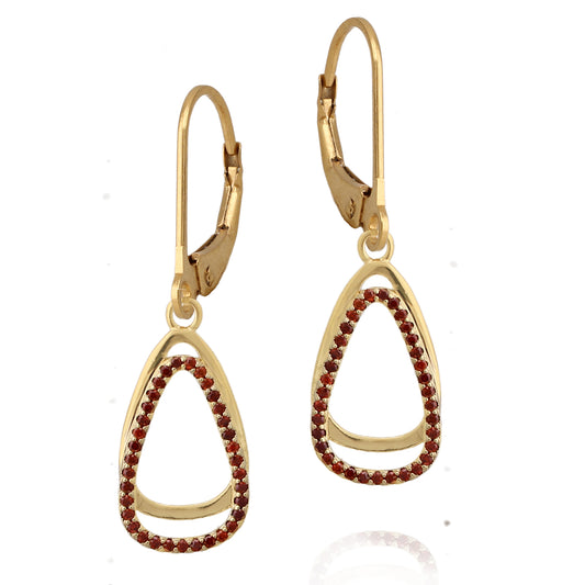 Surgical Steel Slipped Triangle Earring- Red - HK Jewels