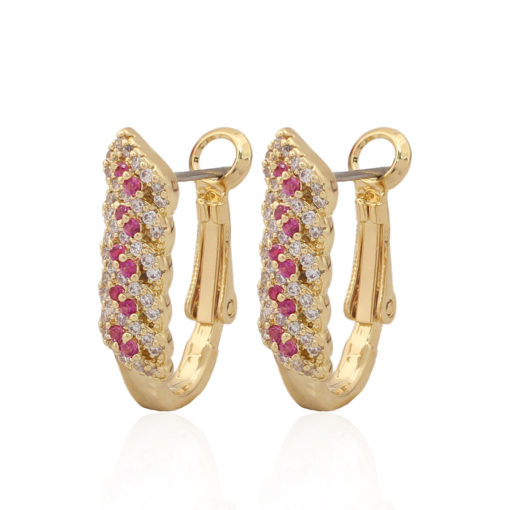 CZ Swish Huggie Earring - HK Jewels