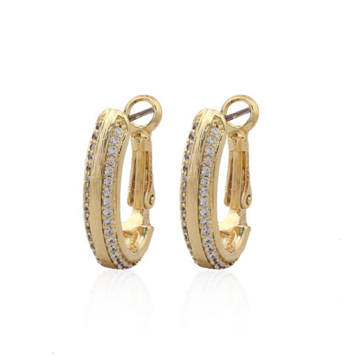 Brushed Gold Ribbon Huggie Earring - HK Jewels