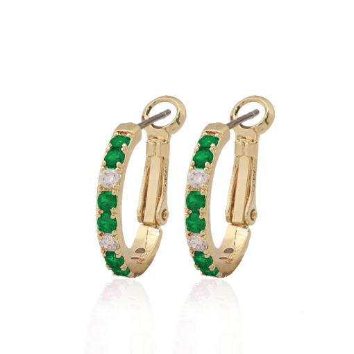 Thin CZ Hoop Huggie Earring-Large - HK Jewels