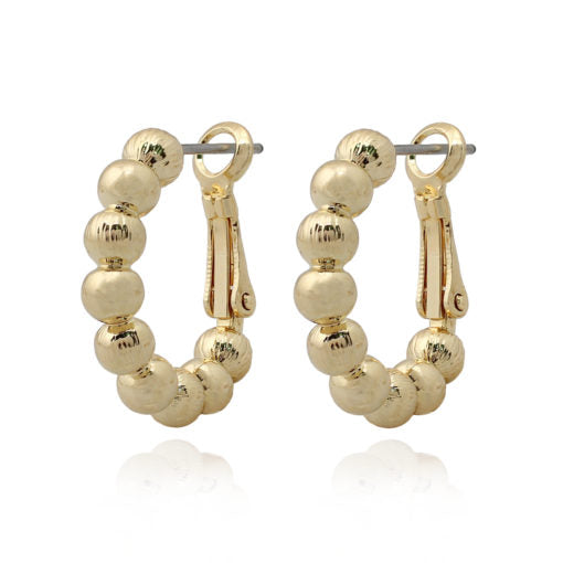 Surgical Steel Gold Balls Huggie Earrings - HK Jewels