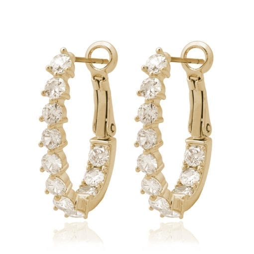 Surgical Steel Three-Prong CZ Stone Huggie Earring - HK Jewels