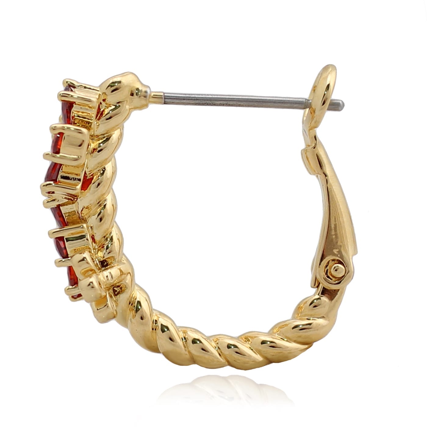 Surgical Steel Triple Flower Twisted Huggie Earring - HK Jewels