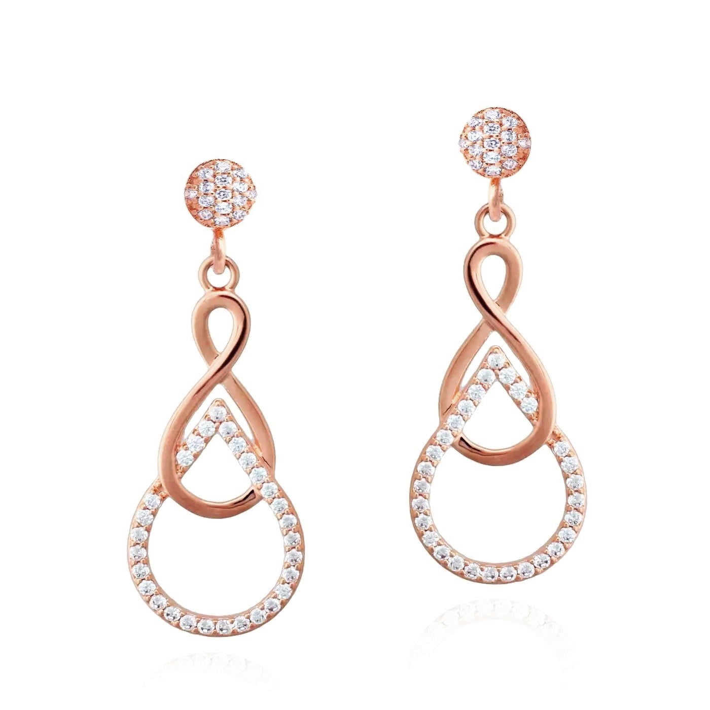 Surgical Steel Twisted Teardrop And CZ Earrings - HK Jewels