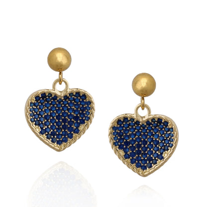 Surgical Steel Gold Plated Inward Puffed Heart Earring - HK Jewels