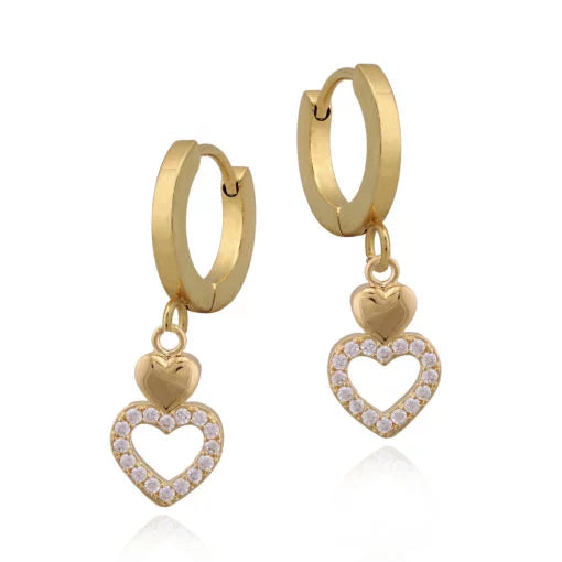 Surgical Steel Stacked Heart Earrings - HK Jewels