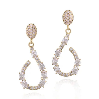 Surgical Steel Dotted Open Teardrop Earring - HK Jewels