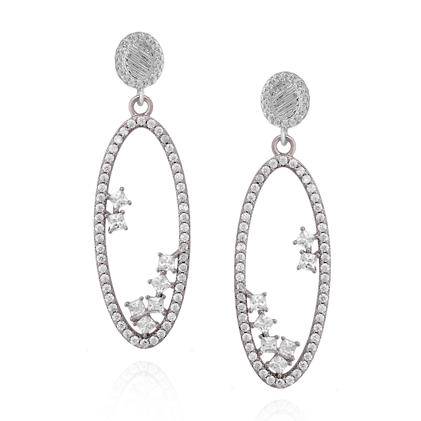 Surgical Steel Long Oval Outline Earring - HK Jewels