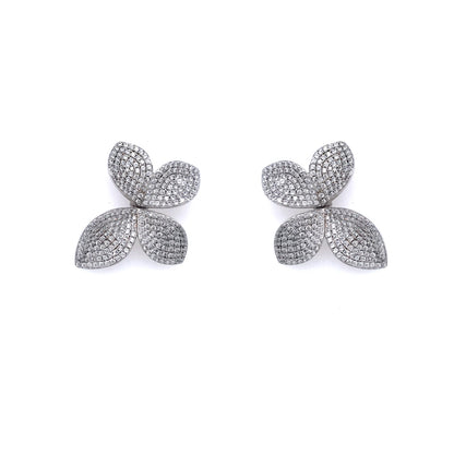 Sterling Silver Leaf Stud Earrings - HK Jewels