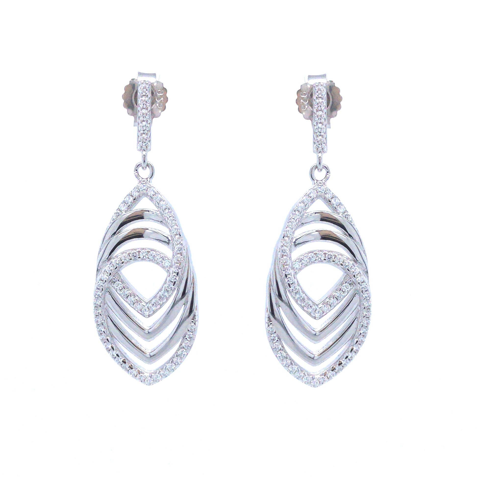 Sterling Silver Marquise Earrings - HK Jewels