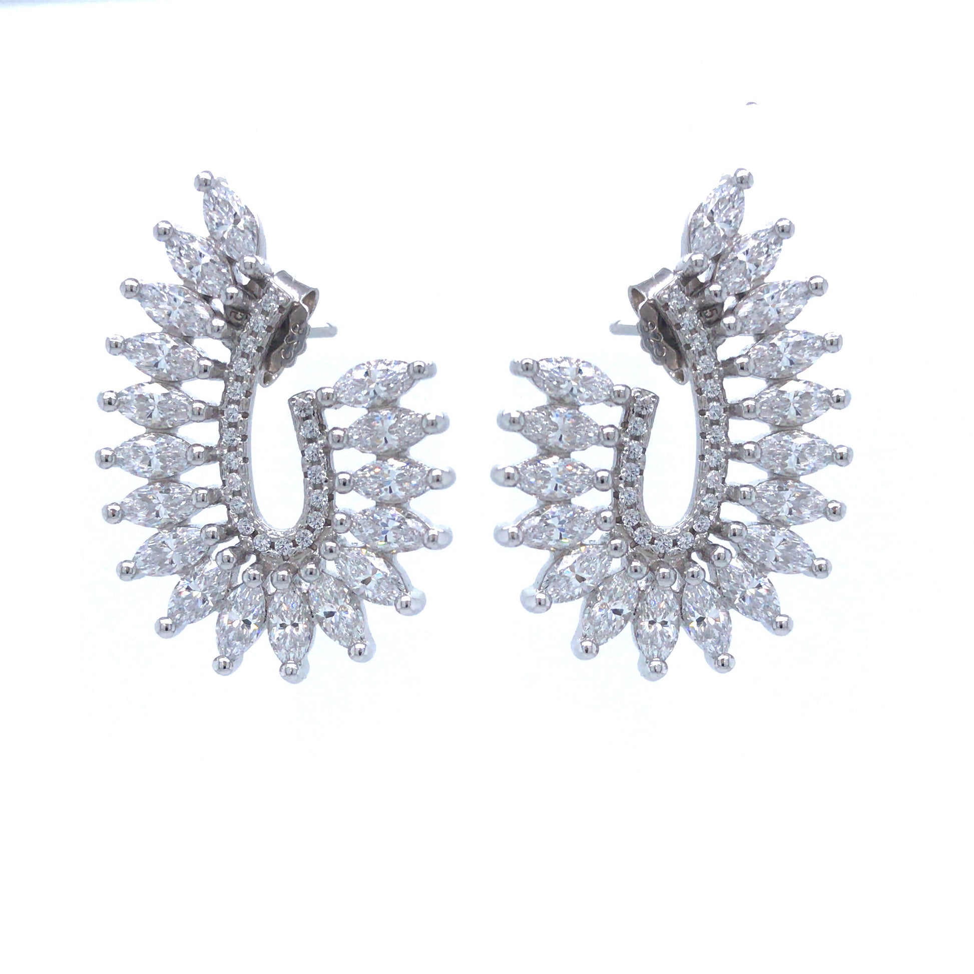 Sterling Silver CZ Large Stud Earring - HK Jewels