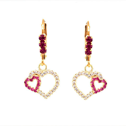 Surgical Steel Double Heart Earrings - HK Jewels