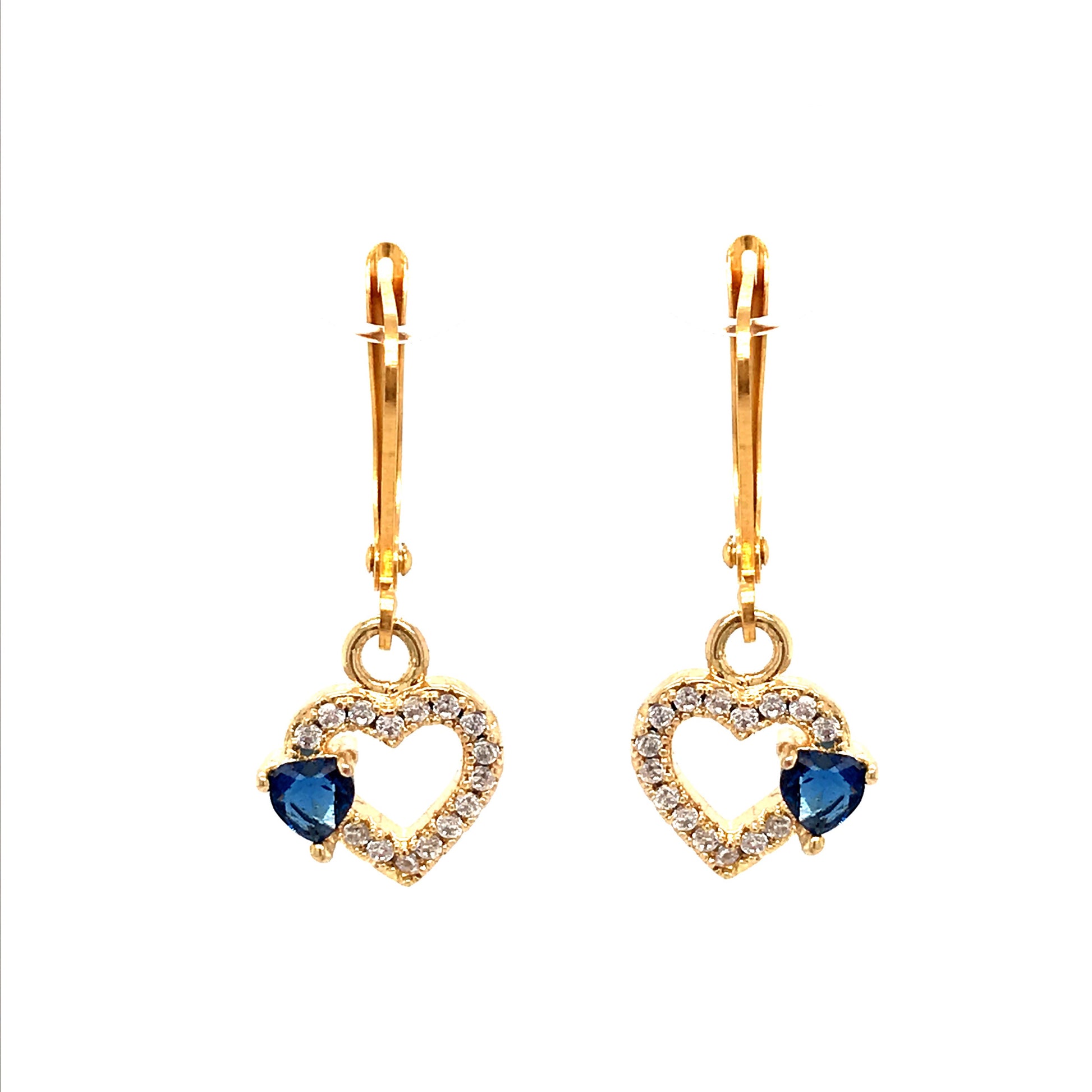 Surgical Steel Blue Heart Earrings - HK Jewels