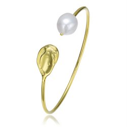 Sterling Silver Freshwater Pearl Cuff Bracelet - HK Jewels