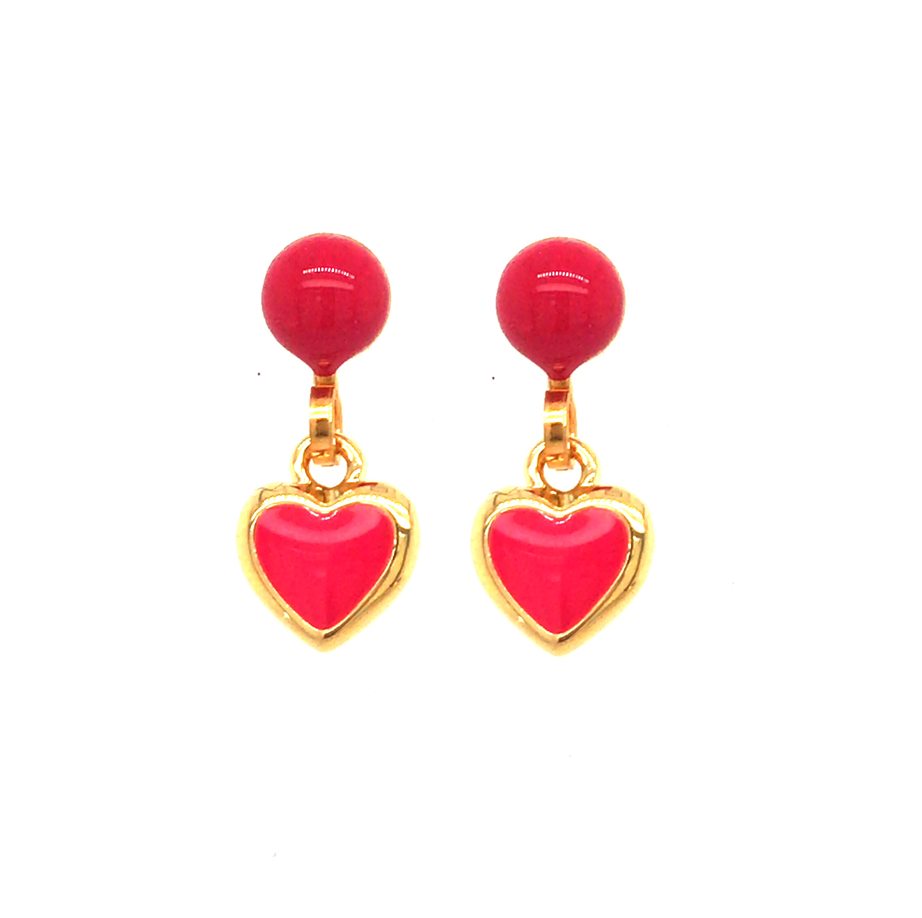 Surgical Steel Tiny Solid Enamel Heart Earring - HK Jewels