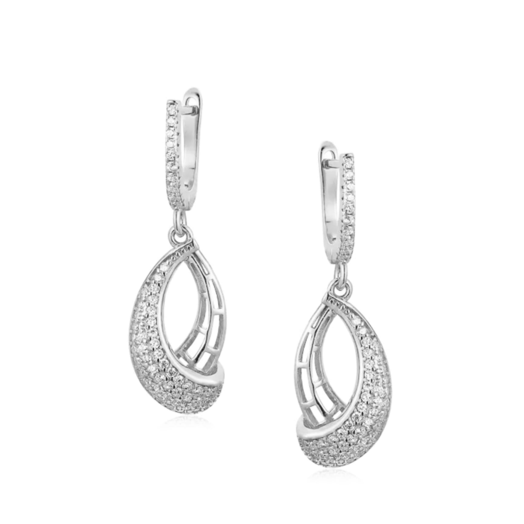 Sterling Silver Teardrop CZ Earring - HK Jewels