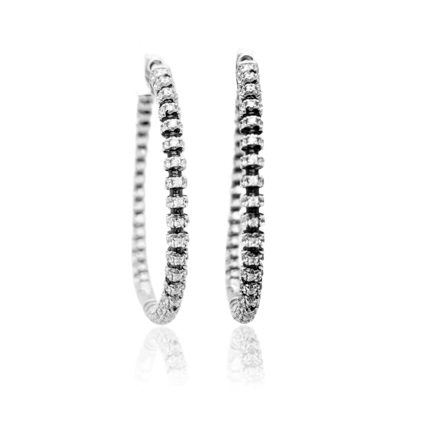 Sterling Silver 1.5 Inch Round Hoop Earrings - HK Jewels