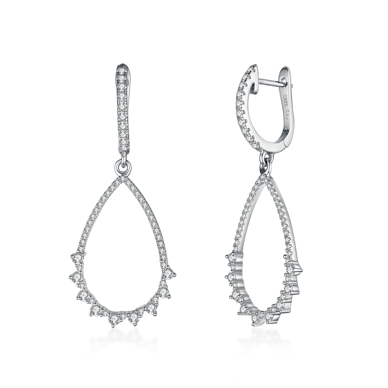 Teardrop cz store earrings