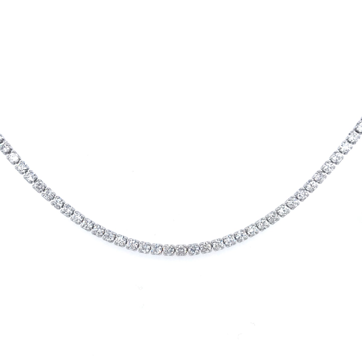 Sterling Silver Tennis Choker Necklace - HK Jewels