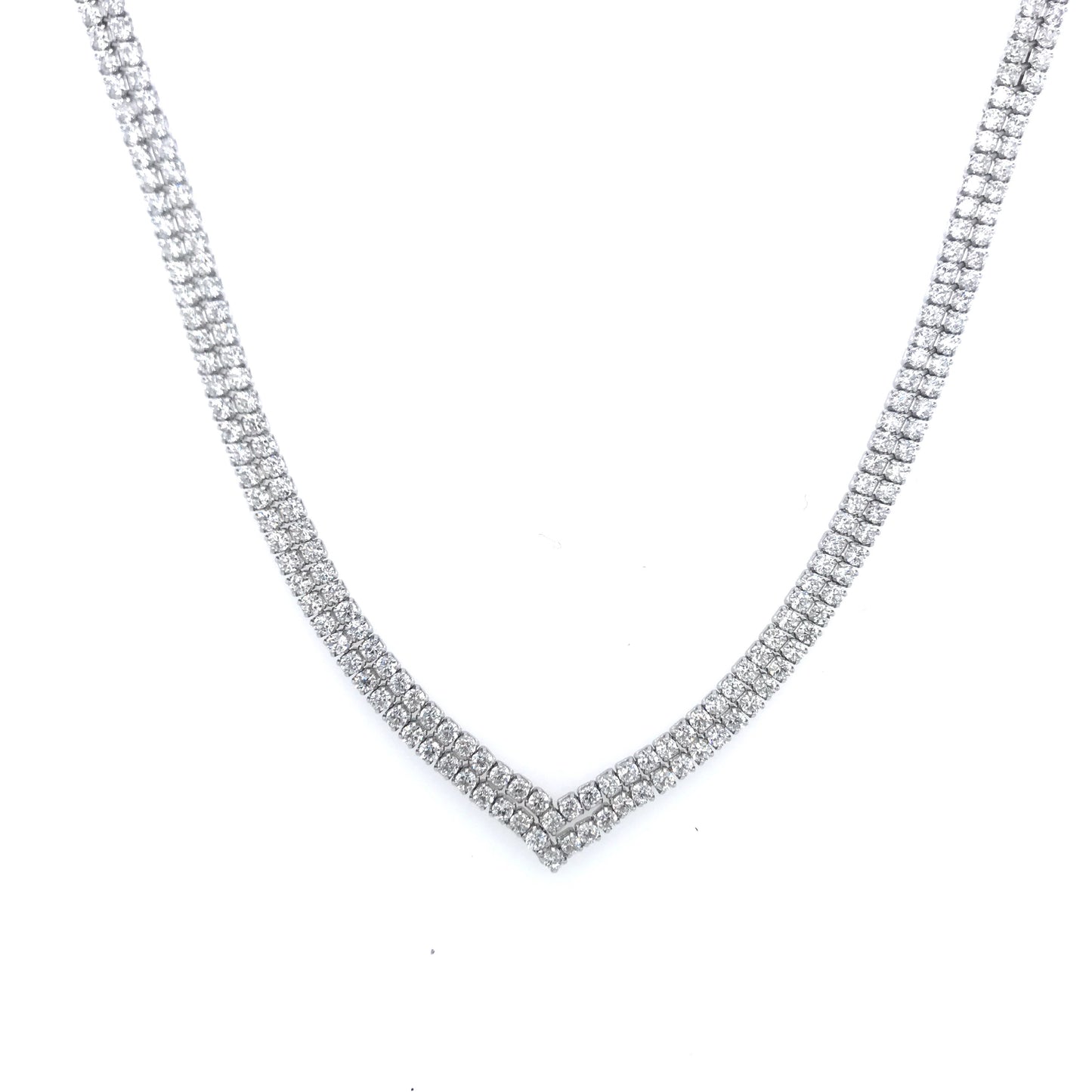Sterling Silver Tennis Necklace - HK Jewels