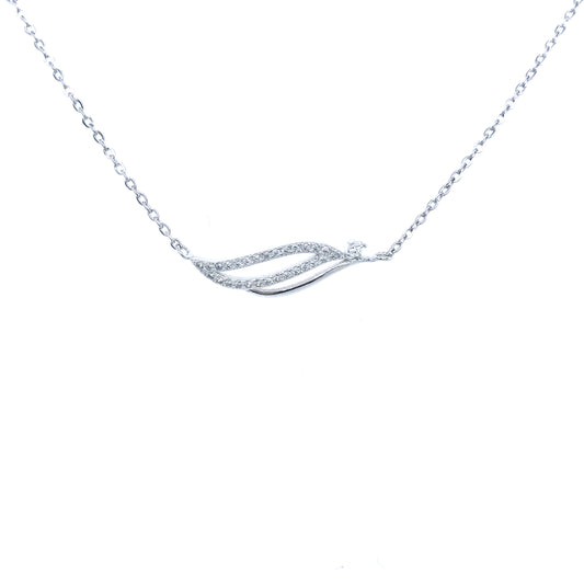 Sterling Silver Wave Bar Necklace - HK Jewels