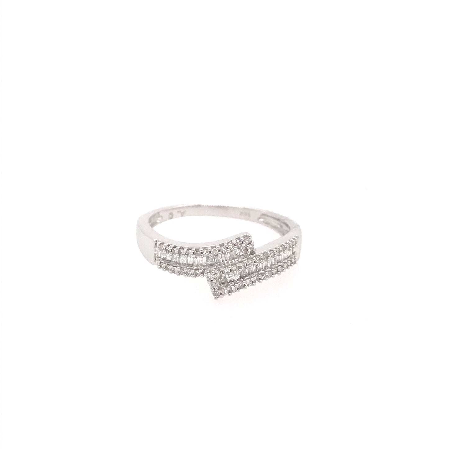 14k Twist Baguette and Diamond Ring - HK Jewels