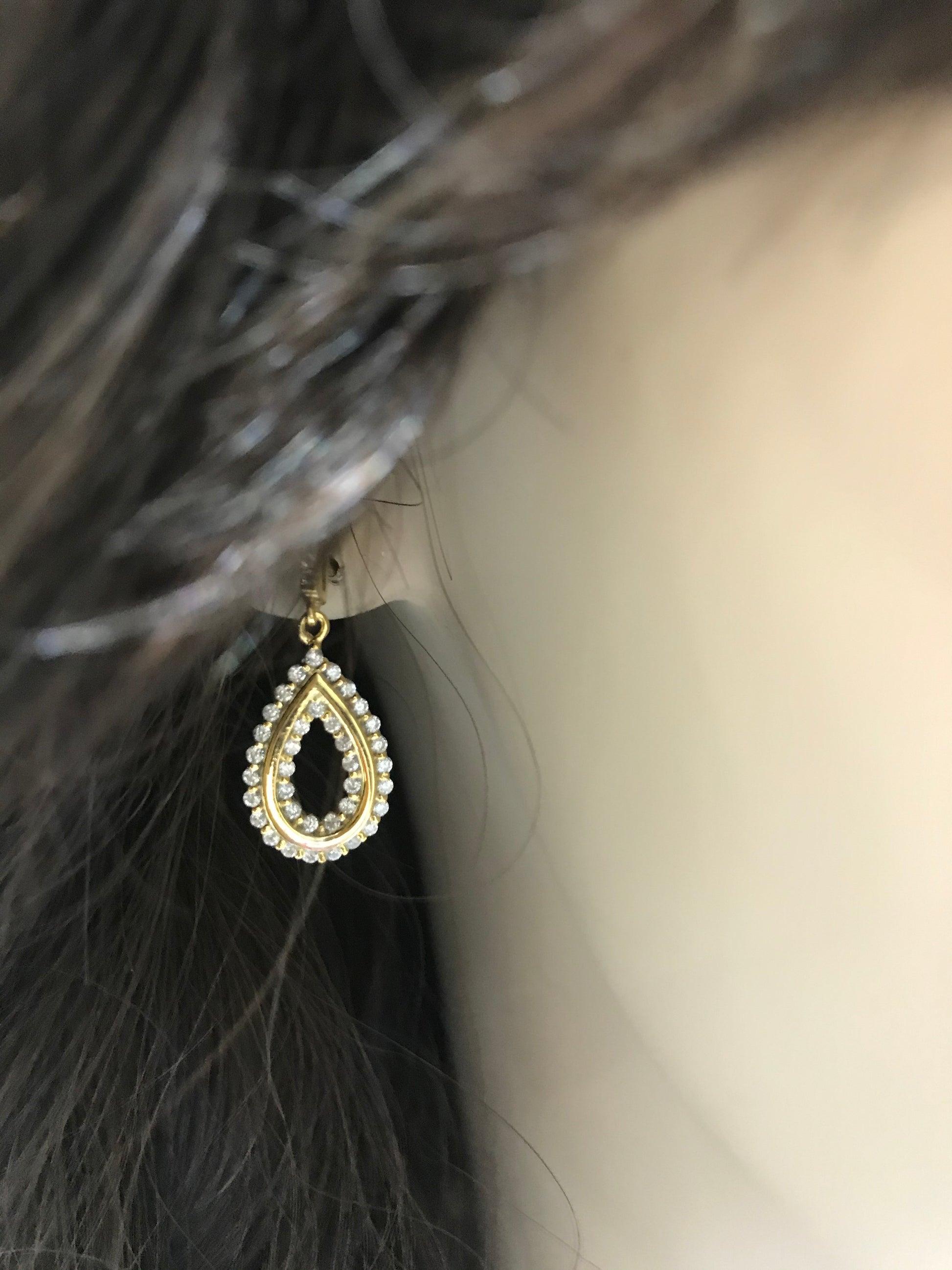 Gold Plated Sterling Silver Teardrop Earrings - HK Jewels