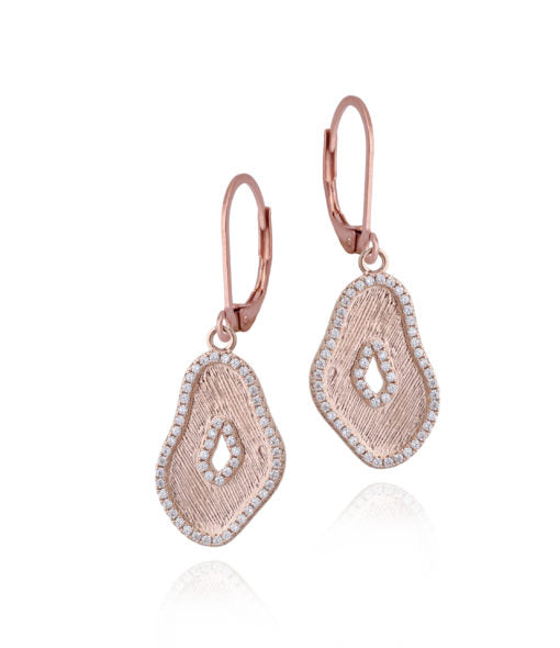 Brushed Blot Shape Earring - HK Jewels