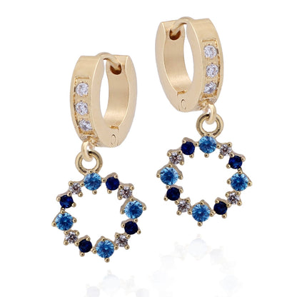 Blue Polka Dot Circle Earring - HK Jewels