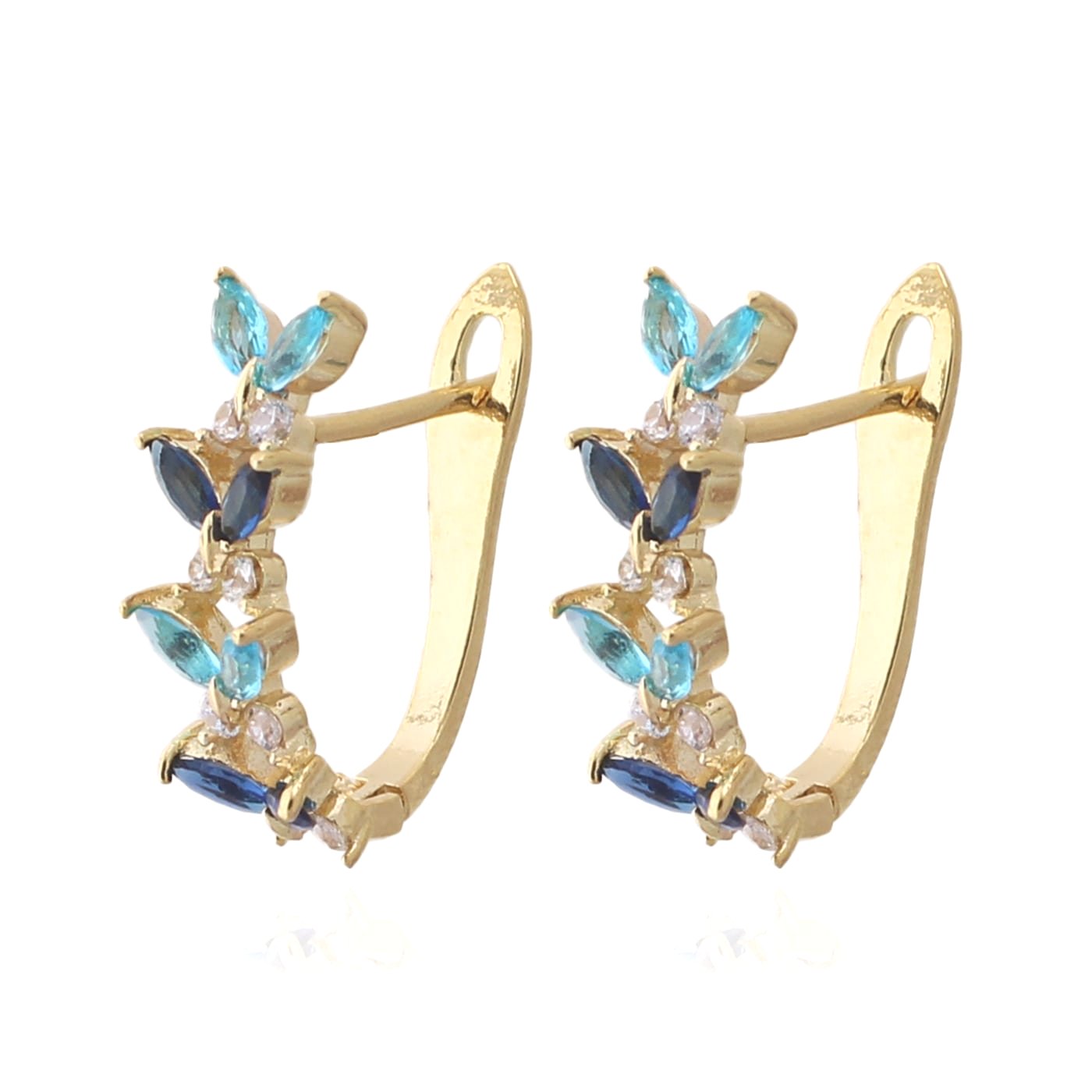Blue Butterfly Hoops - HK Jewels