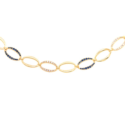 Blue Oval Link Bracelet - HK Jewels