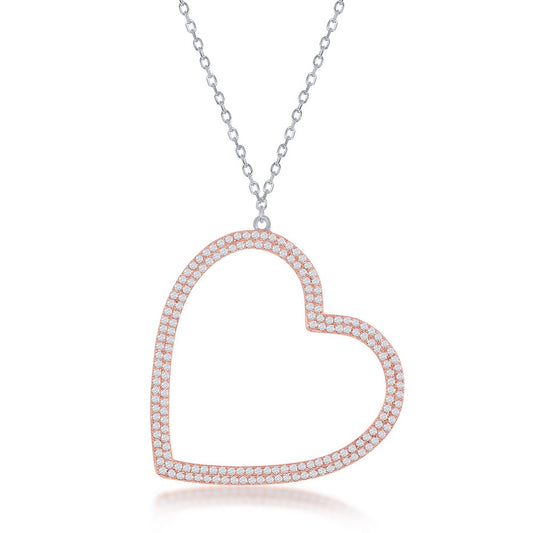 Sterling Silver Heart Necklace - HK Jewels