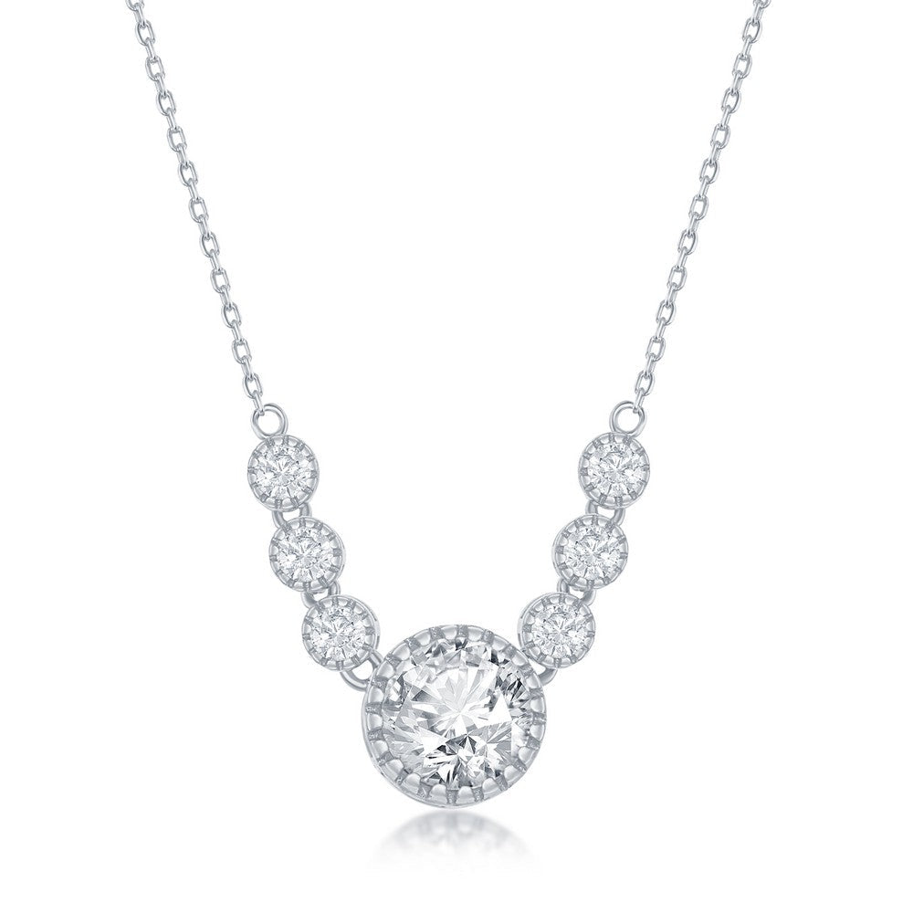 Sterling Seven Silver Circle Necklace - HK Jewels