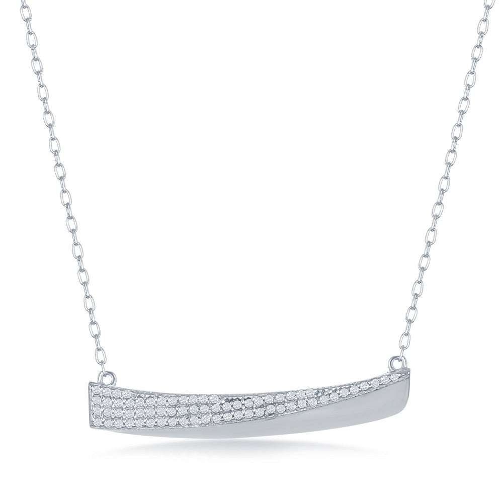Sterling Silver Bar Necklace - HK Jewels