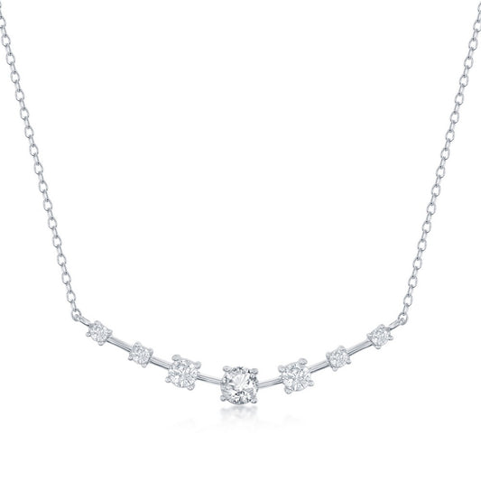 Sterling Silver Bar Necklace - HK Jewels