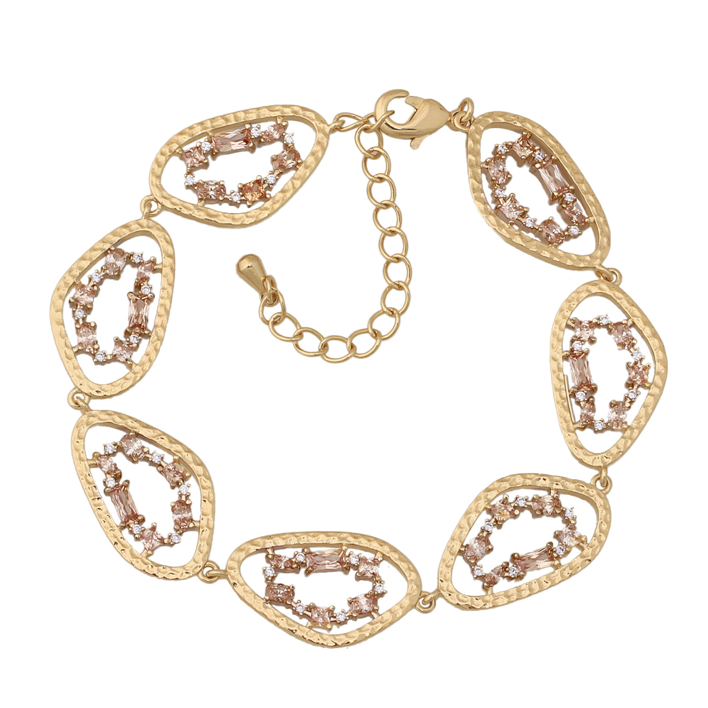 Natural Stone Shape Bracelet- Champagne - HK Jewels