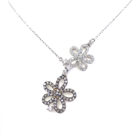 Sterling Silver Flower Necklace - HK Jewels