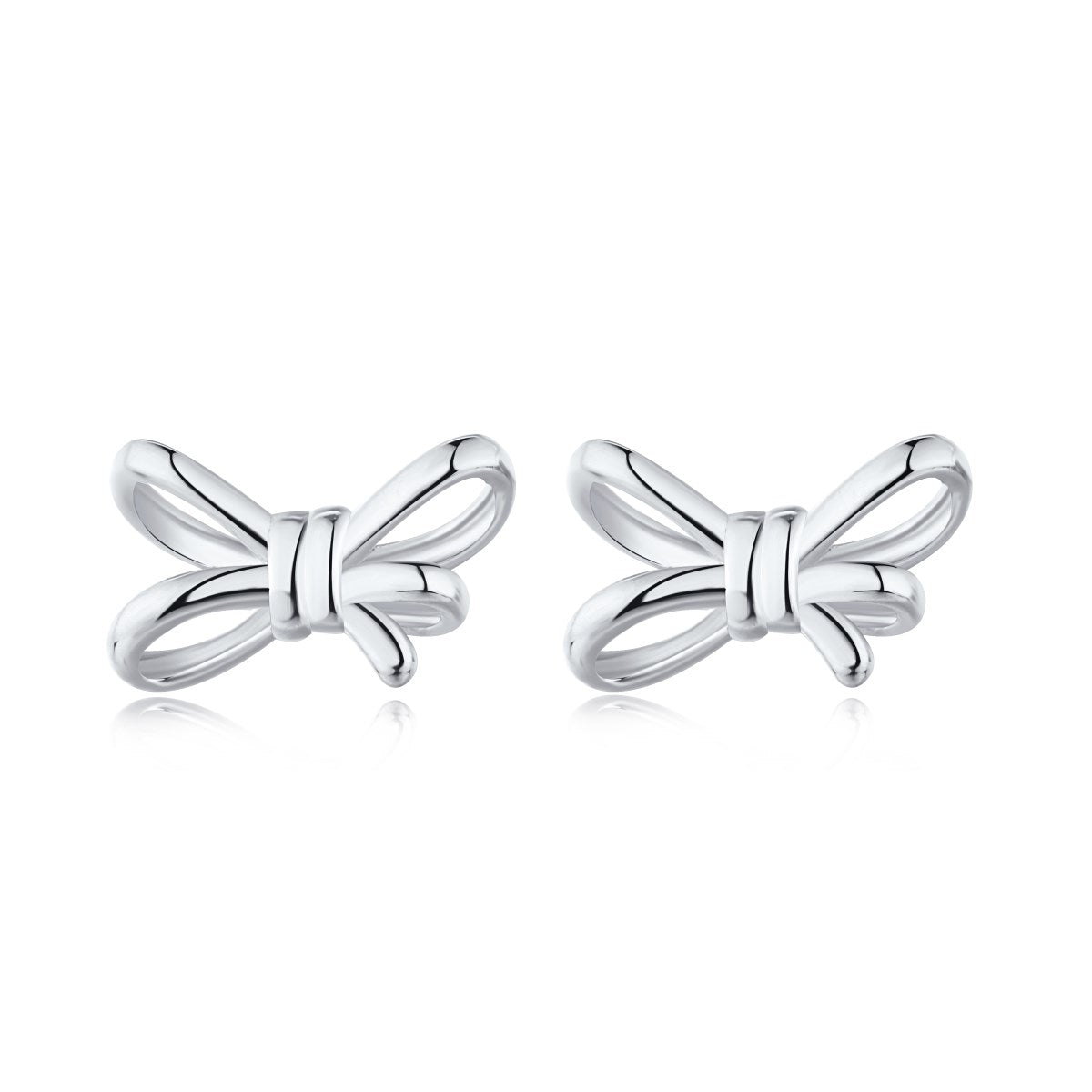 Sterling Silver Bow Stud Earrings - HK Jewels