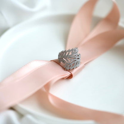 Sterling Silver Floral Design CZ Ring - HK Jewels