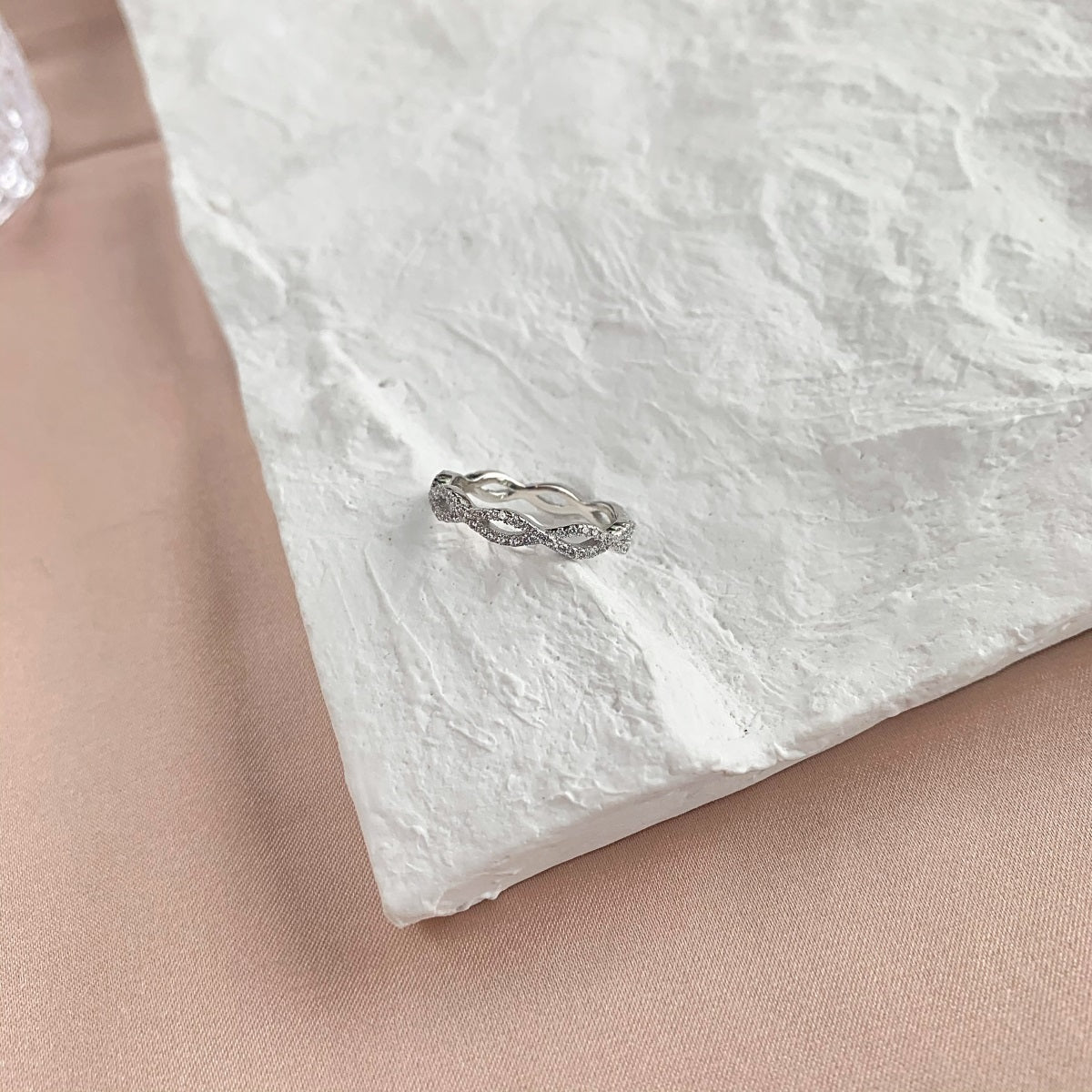 Sterling Silver Infinity Micropave Ring - HK Jewels