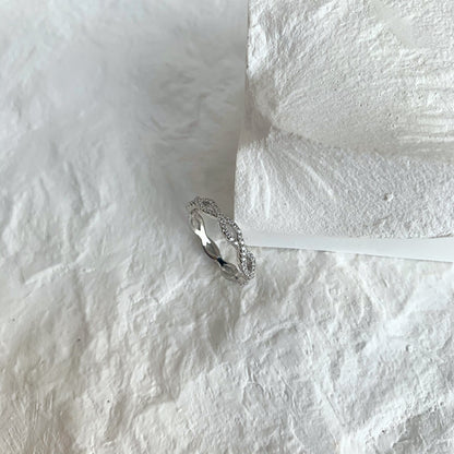 Sterling Silver Infinity Micropave Ring - HK Jewels
