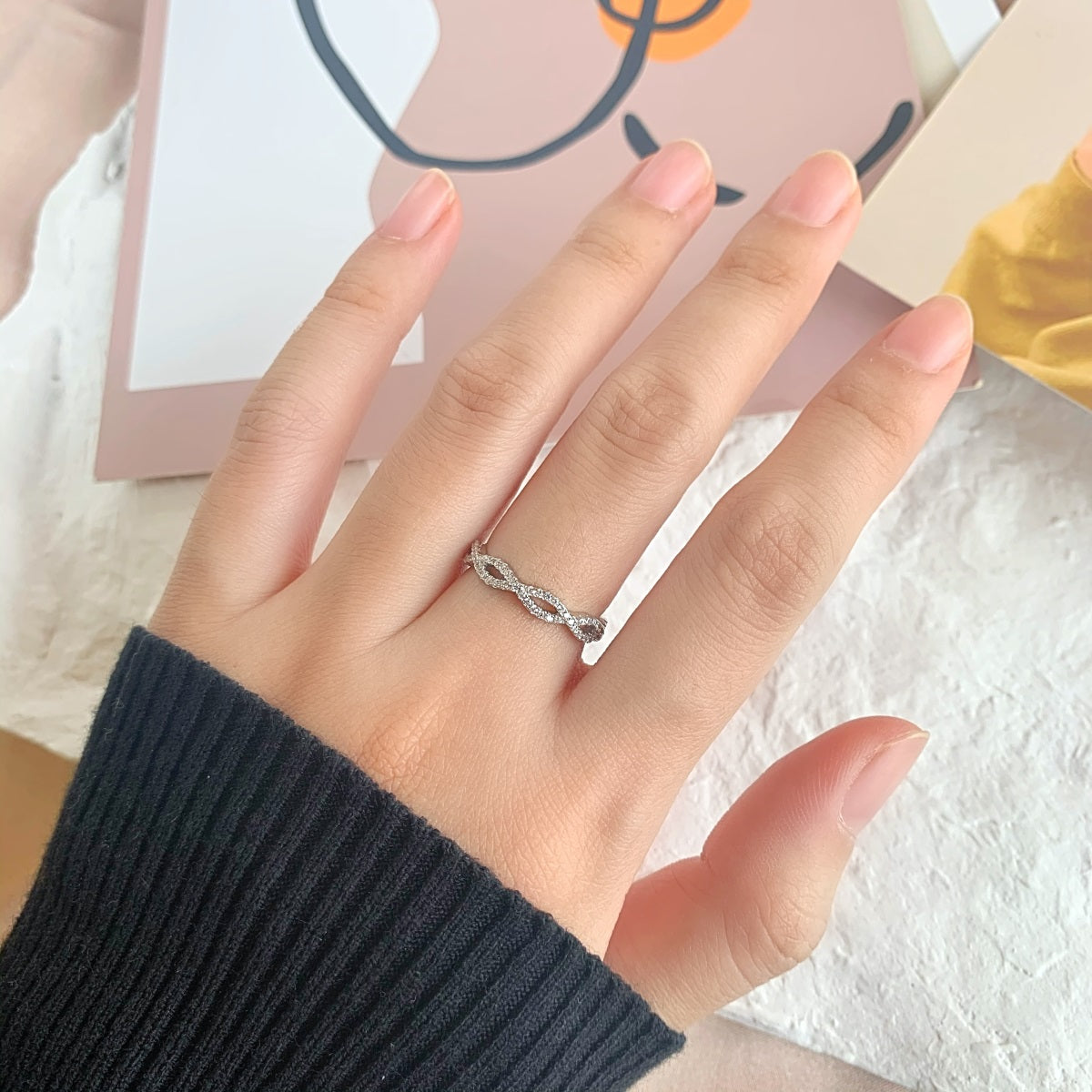 Sterling Silver Infinity Micropave Ring - HK Jewels