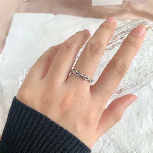 Sterling Silver Infinity Micropave Ring - HK Jewels
