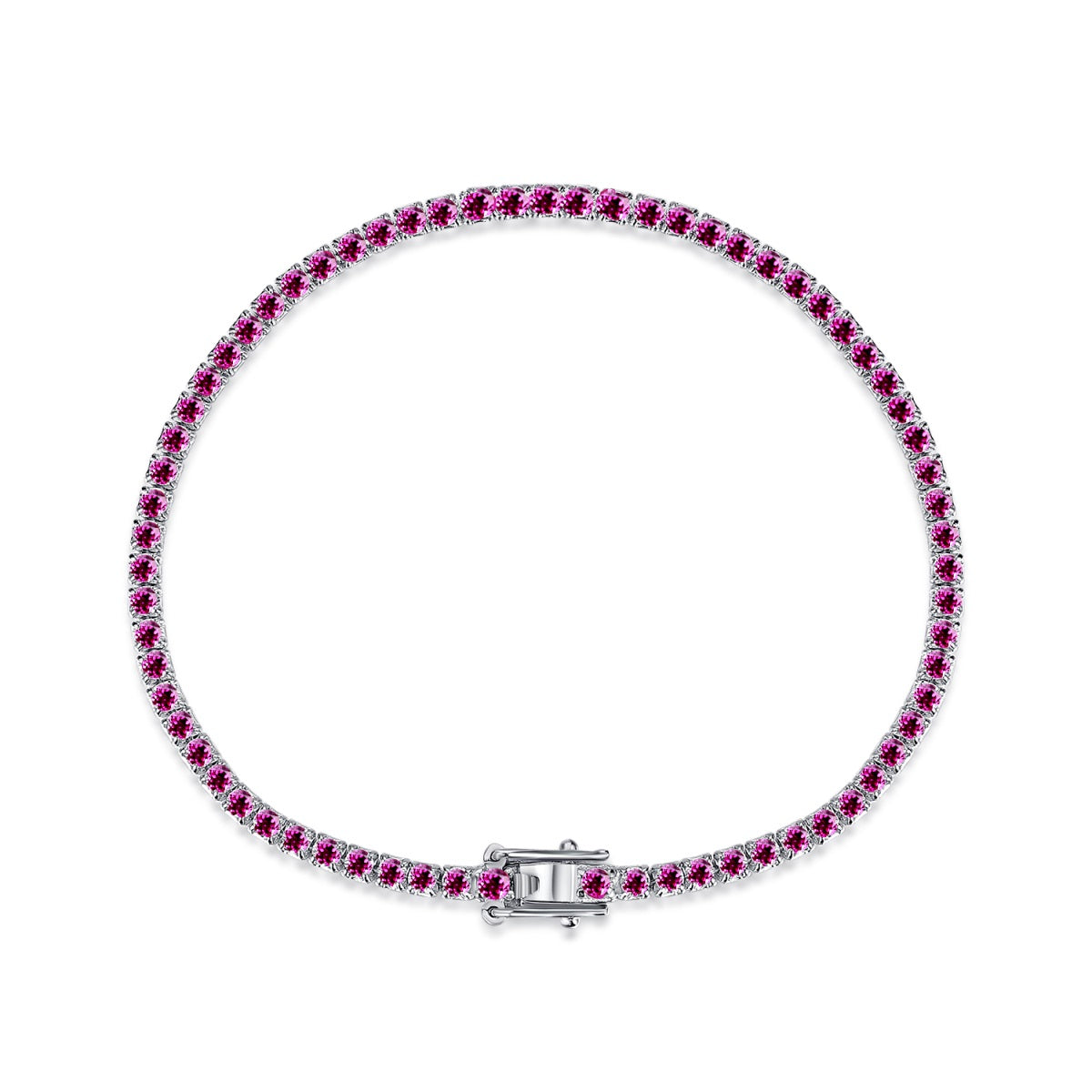 Sterling Silver Colorful Tennis Bracelet - HK Jewels