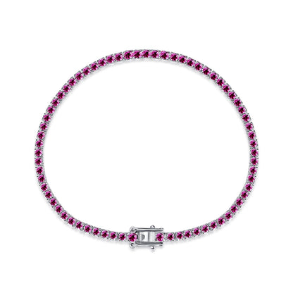 Sterling Silver Colorful Tennis Bracelet - HK Jewels