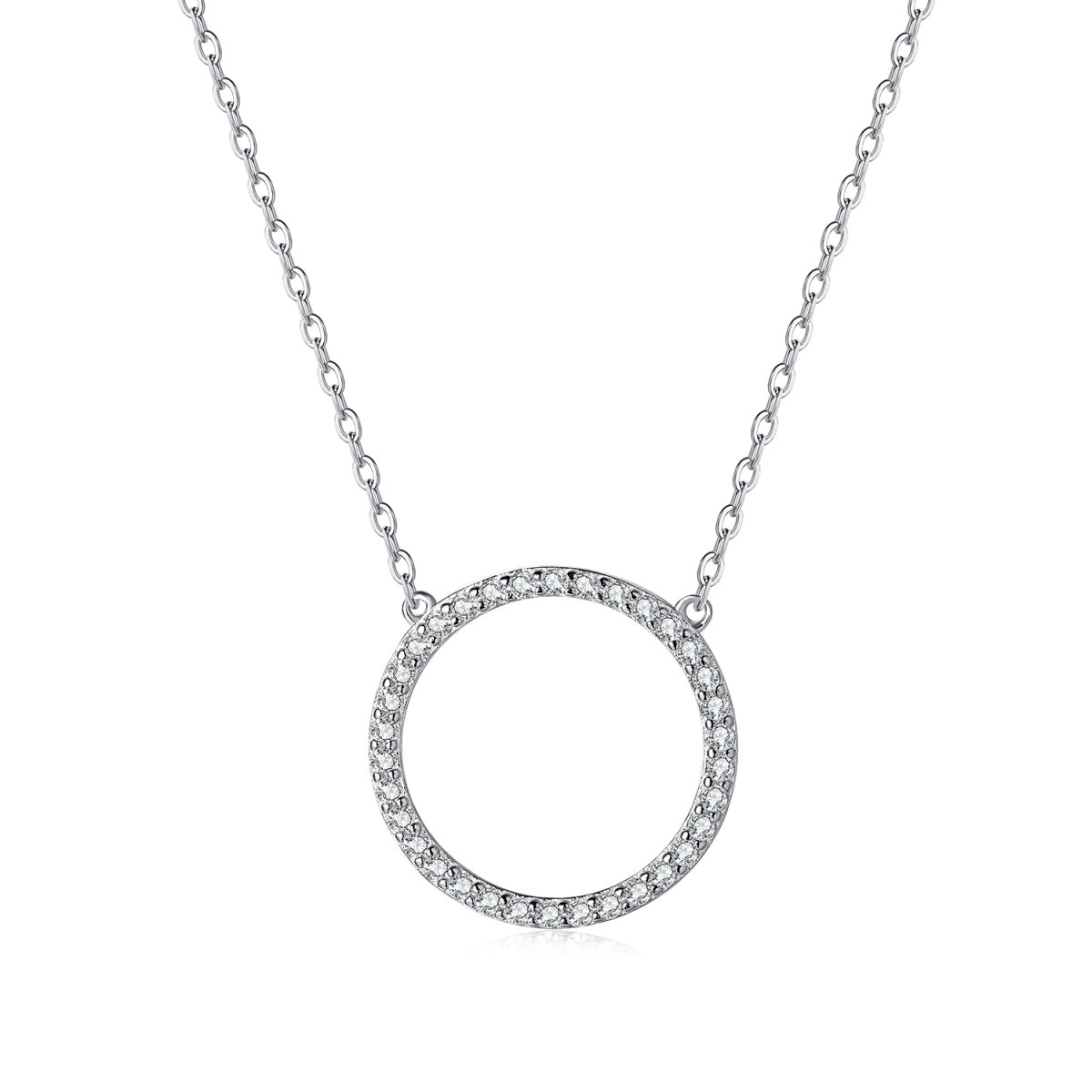 Sterling Silver Circle Necklace - HK Jewels
