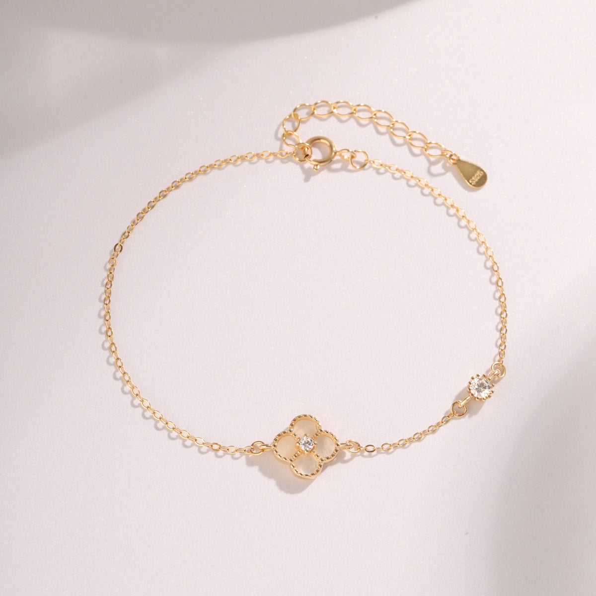 Sterling Silver Adjustable Four Sections Mother of Pearl Bracelet - HK Jewels