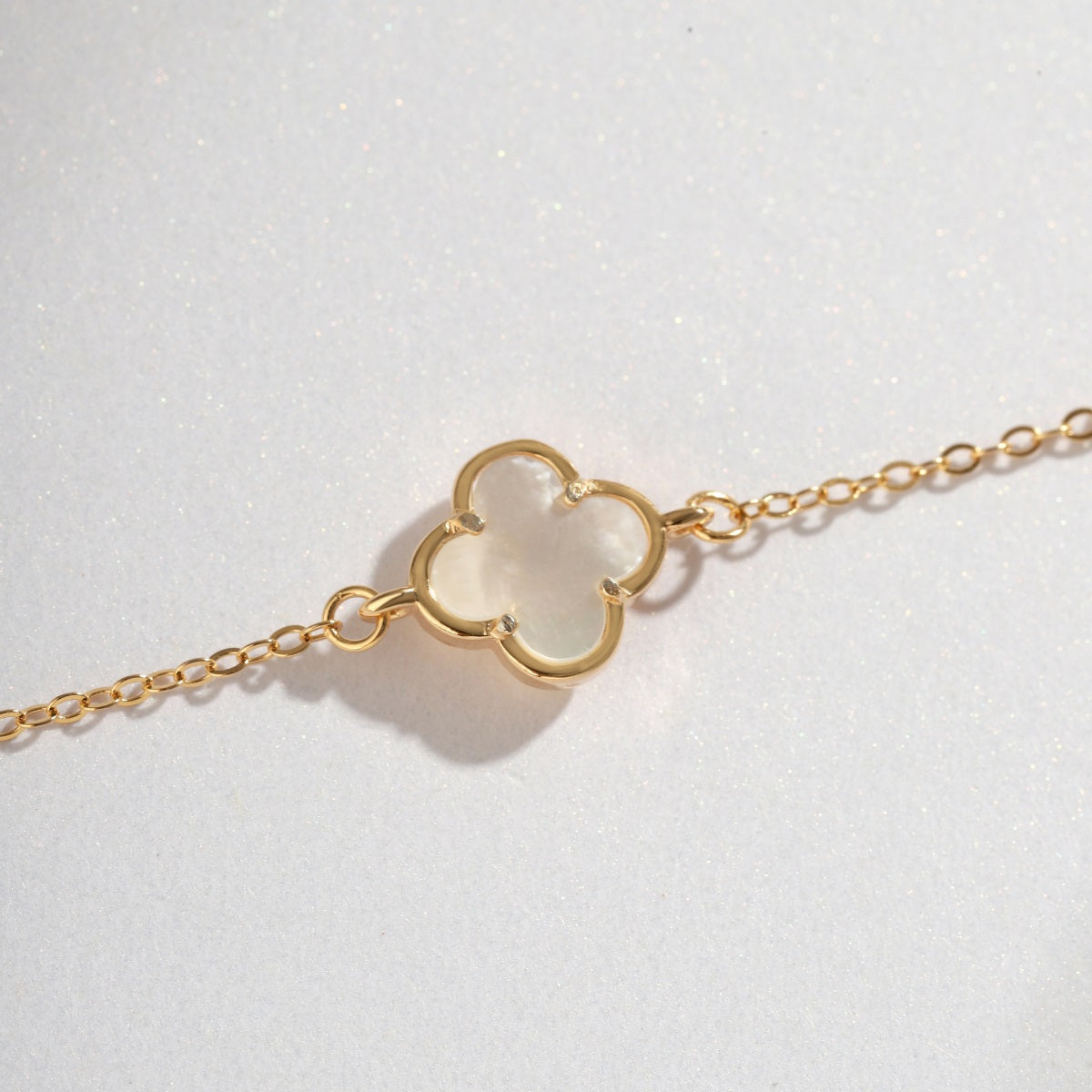 Sterling Silver Adjustable Four Sections Mother of Pearl Bracelet - HK Jewels