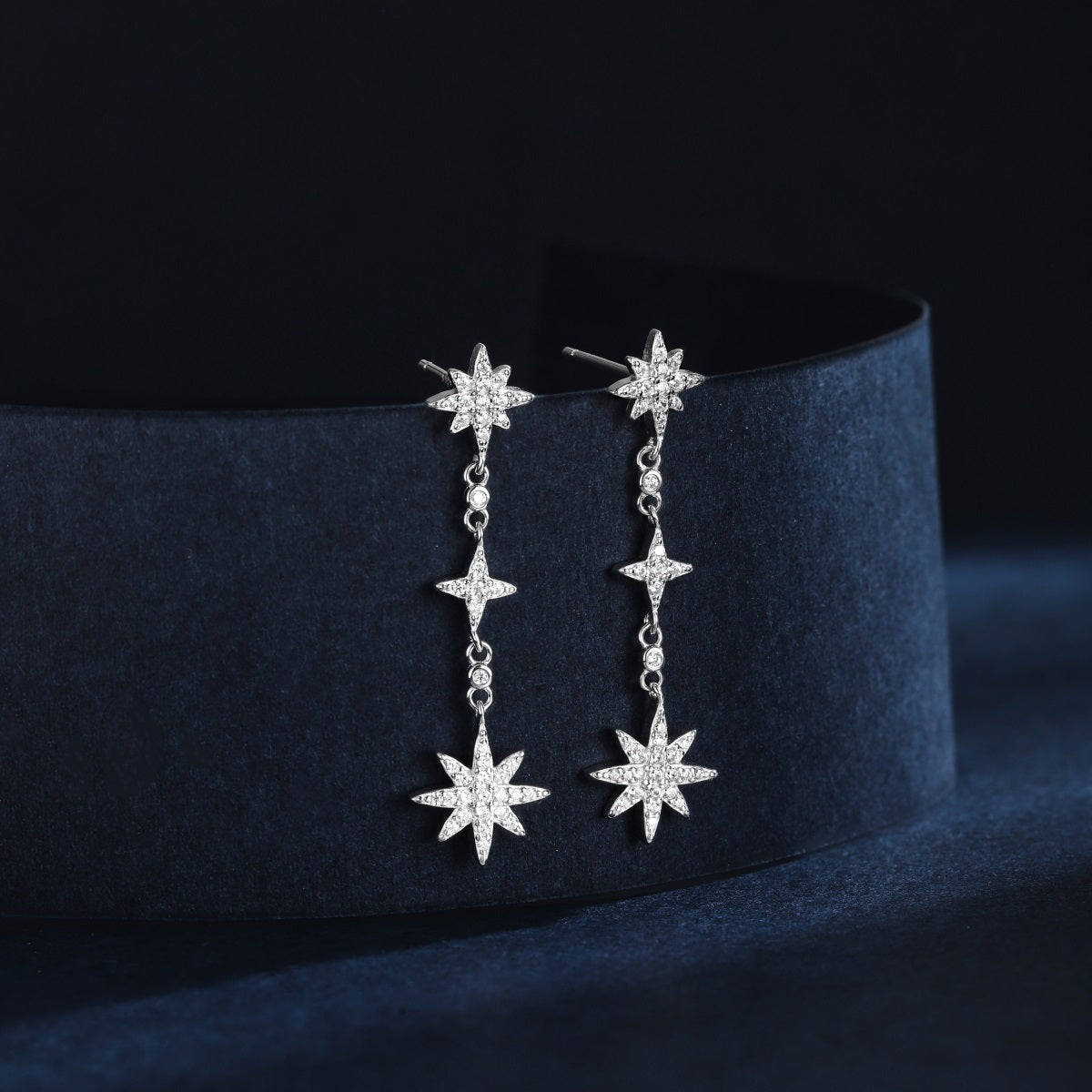 Sterling Silver Starburst Post Earrings - HK Jewels